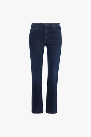 Mother Womens Dazzler Dark-Wash Slim-Leg Mid-Rise Stretch-Denim Jeans
