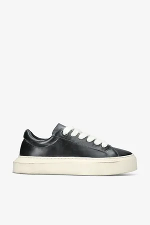 Cole Buxton Mens Wilson Logo-Engraved Leather Low-Top Trainers