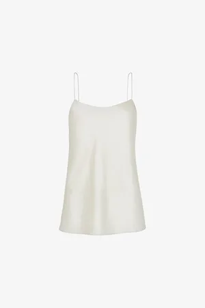 Whistles Womens Scoop-Neck Silk-Satin Top