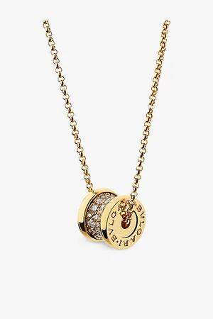 Bvlgari B.Zero1 18ct Yellow-Gold and 0.31ct Brilliant-Cut Diamond Pendant Necklace