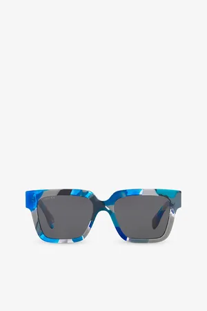 Gucci Womens Gg1626S Square-Frame Tortoiseshell Acetate Sunglasses