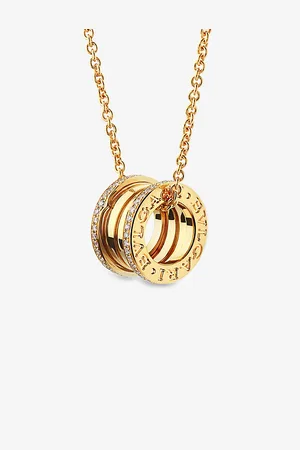 Bvlgari B.Zero1 18ct Yellow-Gold and 0.14ct Brilliant-Cut Diamond Pendant Necklace