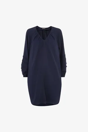 Whistles Womens Grace V-Neck Relaxed-Fit Woven Mini Dress