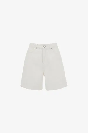 Whistles Womens Patch-Pocket Regular-Fit Denim Shorts