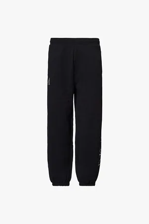 AWAKE NY Mens Rhinestone-Text Relaxed-Fit Cotton-Jersey Jogging Bottoms