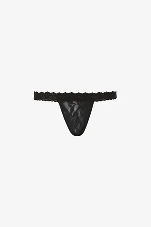 Hanky Panky Womens Signature Mid-Rise Stretch-Lace Thong