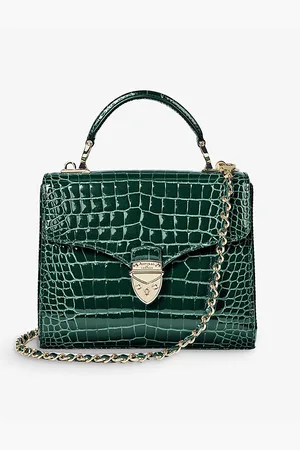ASPINAL OF LONDON Womens Mayfair Medium Croc-Embossed Leather Top-Handle Bag