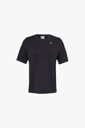 GymShark Womens Everyday Seamless Logo-Print Stretch T-Shirt