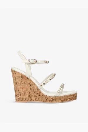 Carvela Womens Precious Embellished Leather Wedges