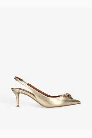 Kurt Geiger Womens Belgravia Eagle-Embellishment Leather Slingback Courts
