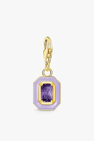 Thomas Sabo Womens 3D Octagon 18ct Yellow Gold-Plated Sterling-Silver and Zirconia Charm