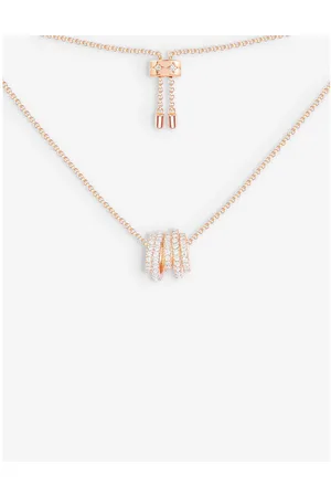 APM Monaco Womens Five-Hoop 18ct -Plated Brass and Zirconia Necklace