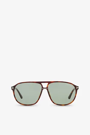 Tom Ford Womens Tr001634 Bruce Tortoiseshell Aviator-Frame Acetate Sunglasses