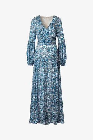 By Malina Womens Alicia Floral-Print V-Neck Woven Maxi Dress
