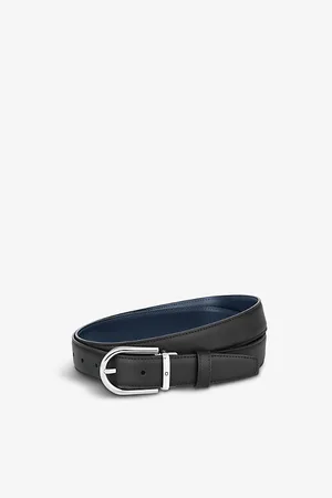 Montblanc Mens Horseshoe-Buckle Leather Belt