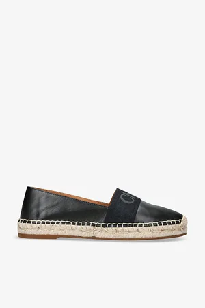 Chloé Womens Piia Logo-Embellished Leather Espadrilles