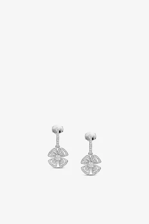 Bvlgari Fiorever 18ct White-Gold and 0.89ct Brilliant-Cut Diamond Hoop Earrings