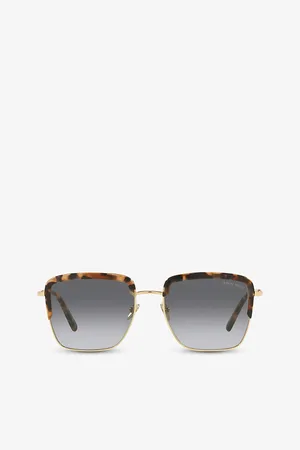 Giorgio Armani Womens Ar6126 Square-Frame Metal and Acetate Sunglasses