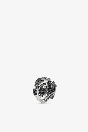 SHAUN LEANE Womens Blackthorn Sterling- and Black Spinel Ring