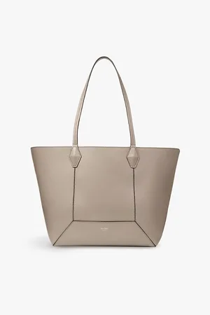Jimmy Choo Womens Diamond Logo-Embossed Medium Leather Tote Bag