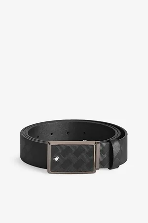 Montblanc Mens Logo-Emblem Buckle Leather Belt