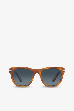 Persol Mens Po3313S Tortoiseshell-Print Square-Frame Acetate Sunglasses