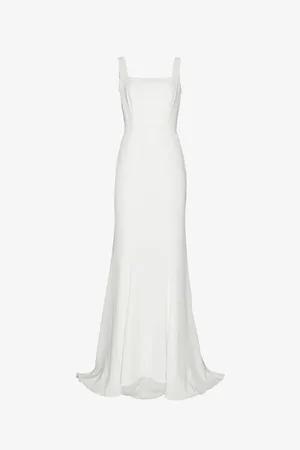 Whistles Womens Mia Square-Neck Crepe Wedding Gown