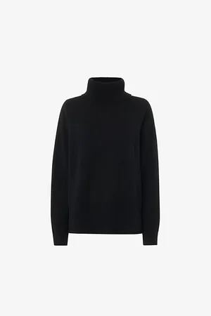 Whistles Womens Turtleneck Relaxed-Fit Cashmere Jumper
