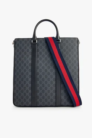 Gucci Mens Monogram-Print Coated-Canvas Tote Bag