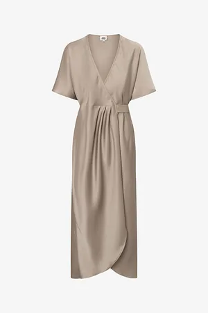 Twist & tango Womens Shana Wrap-Tie Satin Midi Dress