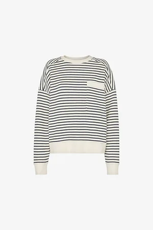 Whistles Womens Relaxed-Fit Stripe Cotton Sweatshirt
