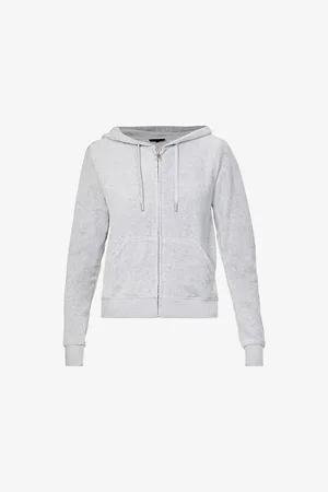 Juicy Couture Womens Regular-Fit Logo-Embroidered Velour Hoody