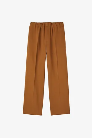 Sandro Mens Elasticated-Waist Wide-Leg Stretch-Woven Trousers