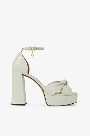 Maje Womens Tie-Knot Leather Heeled Sandals