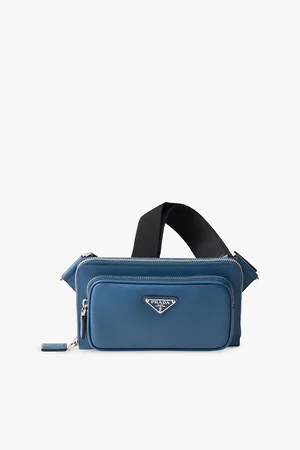 Prada Mens Brand-Plaque Saffiano-Leather Cross-Body Bag