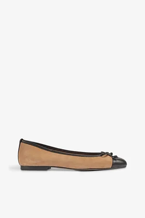 LK Bennett Womens Kara Bow-Embellished Leather Flats