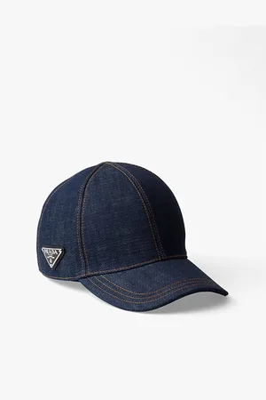 Prada Selvedge Logo-Plaque Denim Baseball Cap