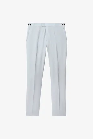 Reiss Mens Kin Slim-Fit Straight-Leg Linen Trousers