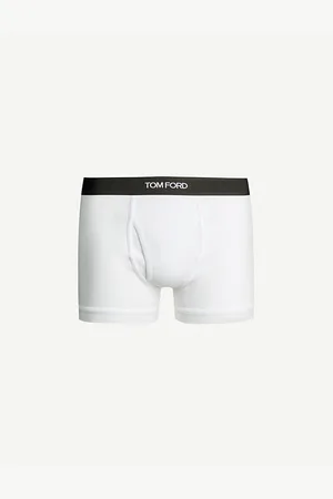 Tom Ford Mens Logo-Embroidered Cotton-Blend Jersey Boxers