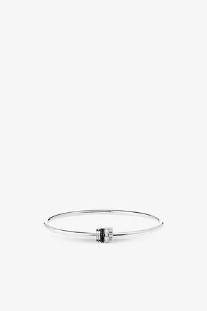 Boucheron Mens Quatre Black Edition 18ct White-Gold and 0.13ct Diamond Bracelet