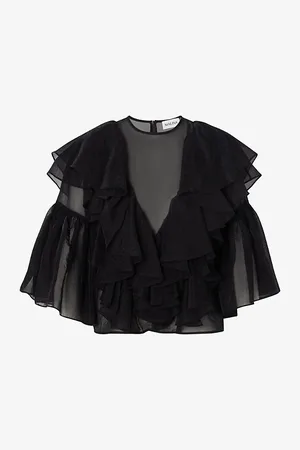 By Malina Womens Alexia Frilled Organza Blouse