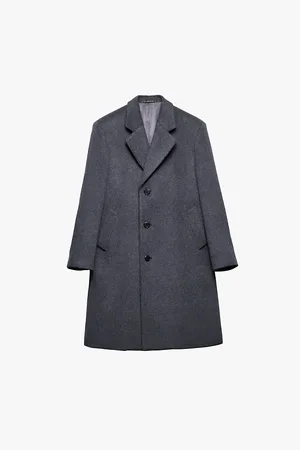 Prada Mens Single-Breasted Notched-Lapel Wool Coat