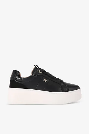 Kurt Geiger Womens Leader Faux-Leather Platform Trainers