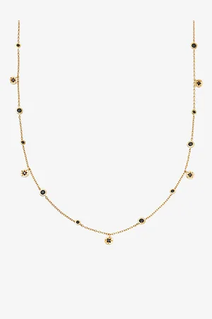 ASTLEY CLARKE Womens Polaris North Star 18ct Yellow Gold-Plated Vermeil Sterling-Silver and Black Spinel Necklace