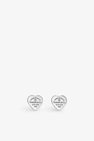 Tiffany & Co. Return To Tiffany Heart Tag Mini Sterling and 0.01ct Diamond Stud Earrings