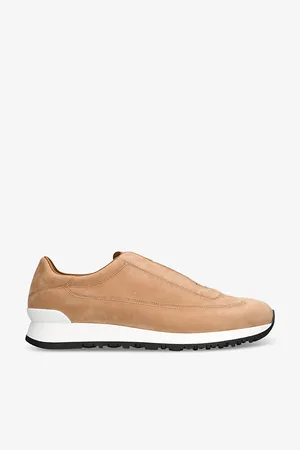 JOHN LOBB Mens Lift Almond-Toe Suede Low-Top Trainers