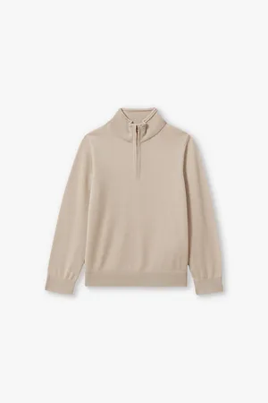 Reiss Funnel-Neck Half-Zip Wool Sweatshirt 3-13 Years