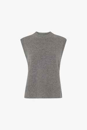 Whistles Womens Sleeveless Relaxed-Fit Wool Top