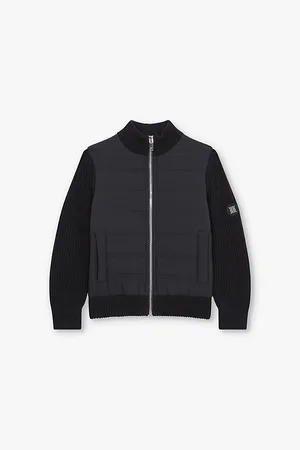 Reiss Quilted Knitted-Sleeve Woven Jacket 3-12 Years