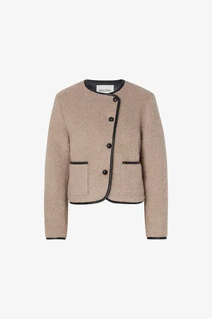 By Malina Womens Nylah Round-Neck Wool-Blend Jacket